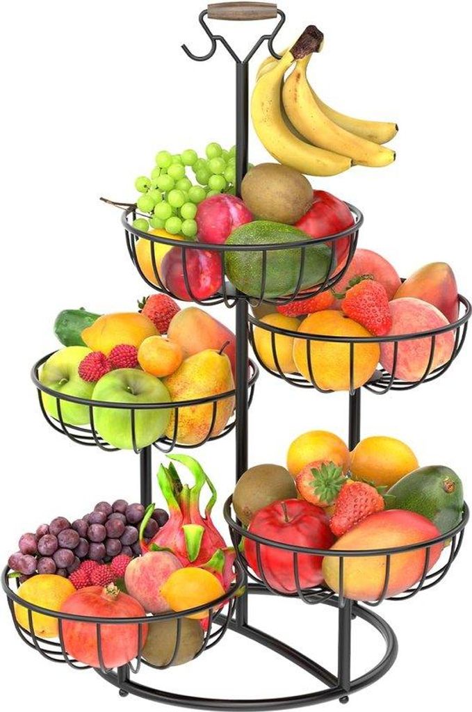 Fruitmand met 5 etages - Zwart Productafbeelding 
