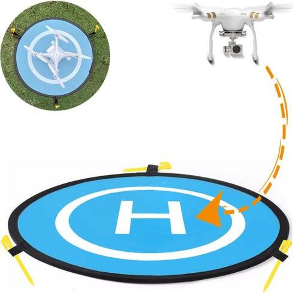 Drohnenlandeplatz mit 3 Stk. LED-Leuchten für RC-Drohnen Helikopter Dia. 55 cm
