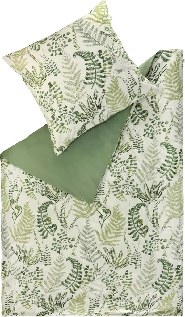 Parure de lit Schöner Wohnen Viva vert coton anti-glisse 135x200