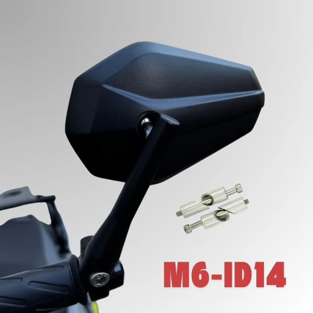 Rétroviseur de guidon SOLID ALU noir M6-ID14 réduit les vibrations