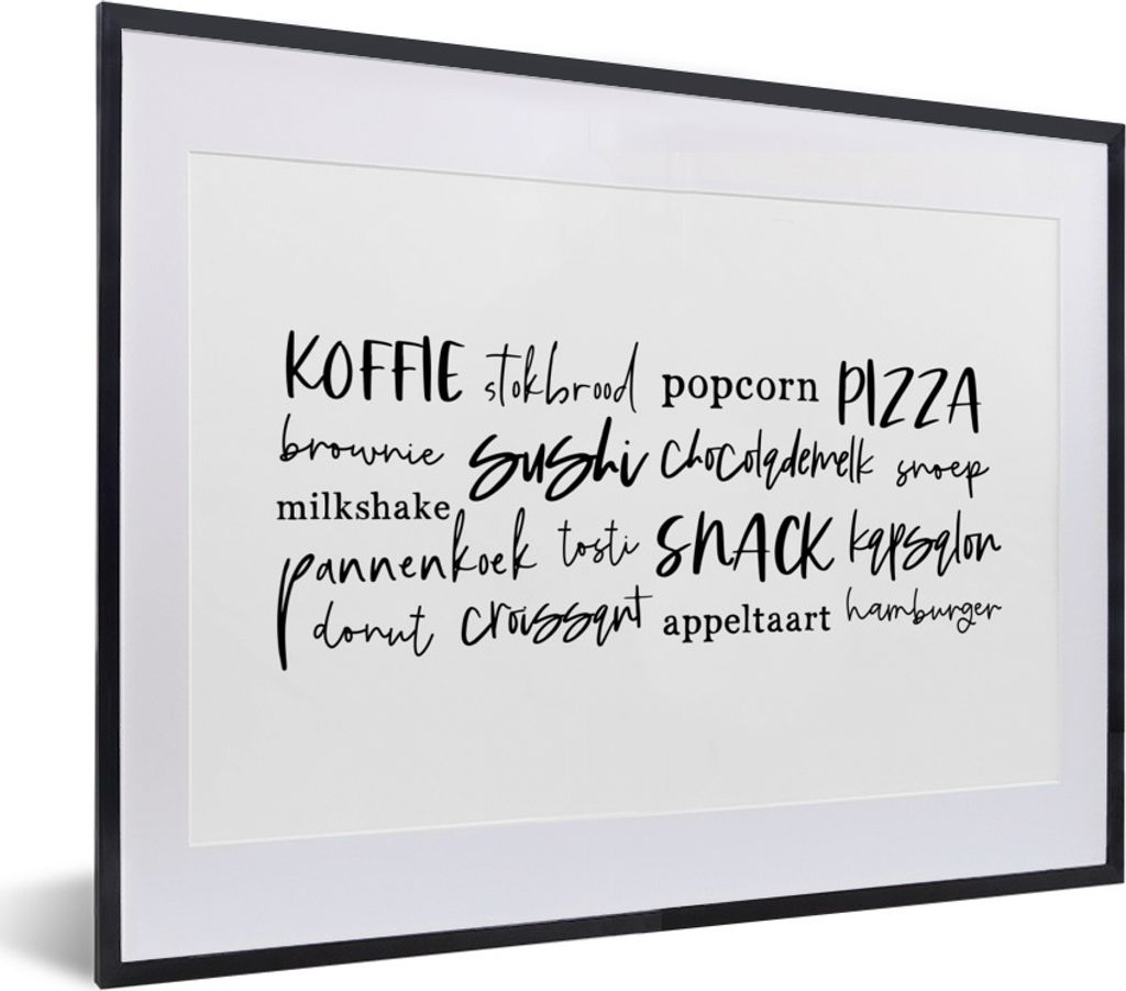 MuchoWow Gerahmtes Poster Küche - Lebensmittel 40x30 cm - Poster mit Schwarzem Bilderrahmen Wandposter Rahmen Foto Bilder - Bilderrahmen - Poste...
