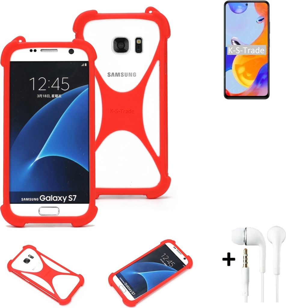 Handy-hülle + Kopfhörer kompatibel mit Xiaomi Redmi Note 11 Pro Global Schutz-hülle Bumper Silikon Schutz Hülle Cover Case Silikoncase