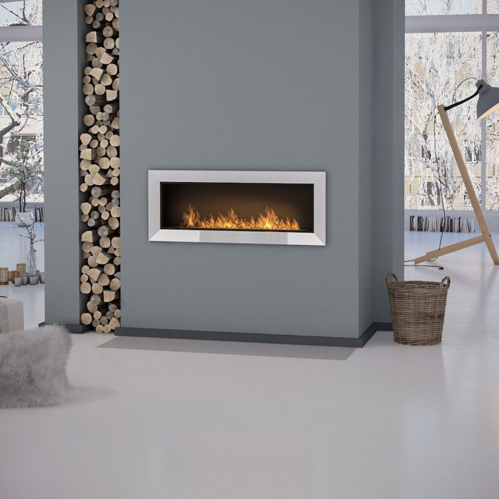 InFire Frame 1200 Ethanolkamin Edelstahl ohne Standard Schutzglas