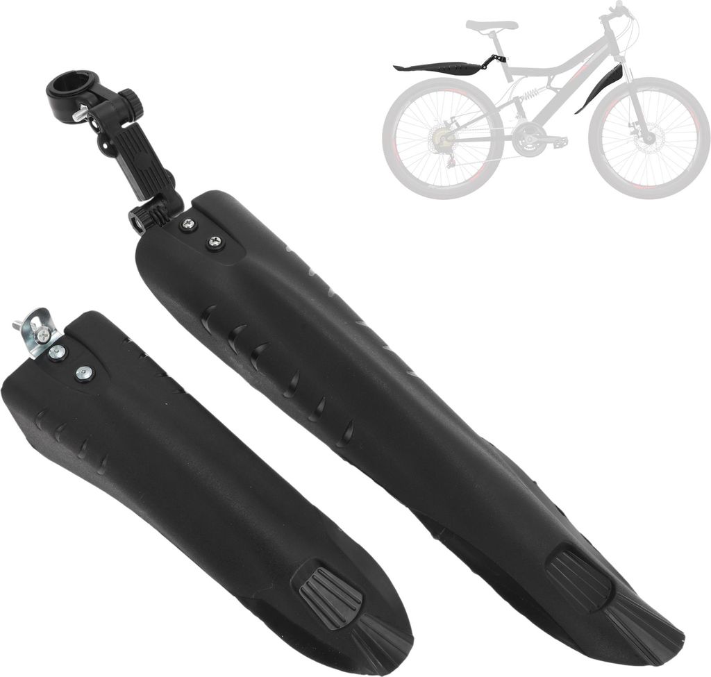 Fahrrad Schutzbleche Set Fahrrad Radfahren Reifen Vorne und Hinten Mud Guards Radfahren Bike Fender Mudguard für 26" Rennrad Mountain Bike Schwarz