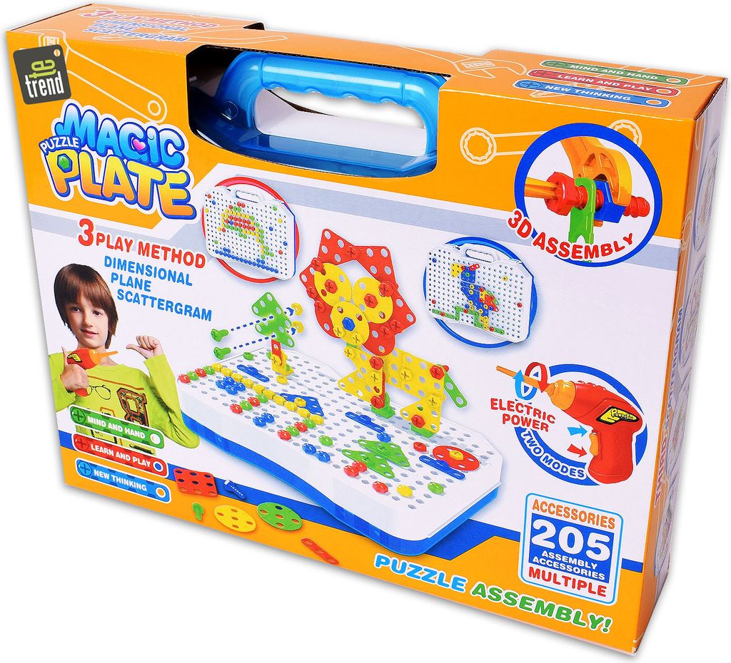 205-teiliges 2D 3D Mosaik Steckspiel Creativset Bastelset Kinder 3 4 5 6 Jahre