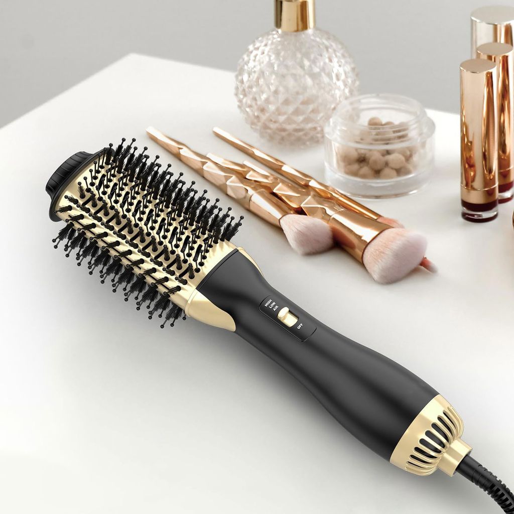 OKWISH 4 in 1 Lockenstäbe Lockenwickler Curling-Maschine Haartrockner Ionen Fön 1000W Multifunktionen Lockenstyling Schwarz