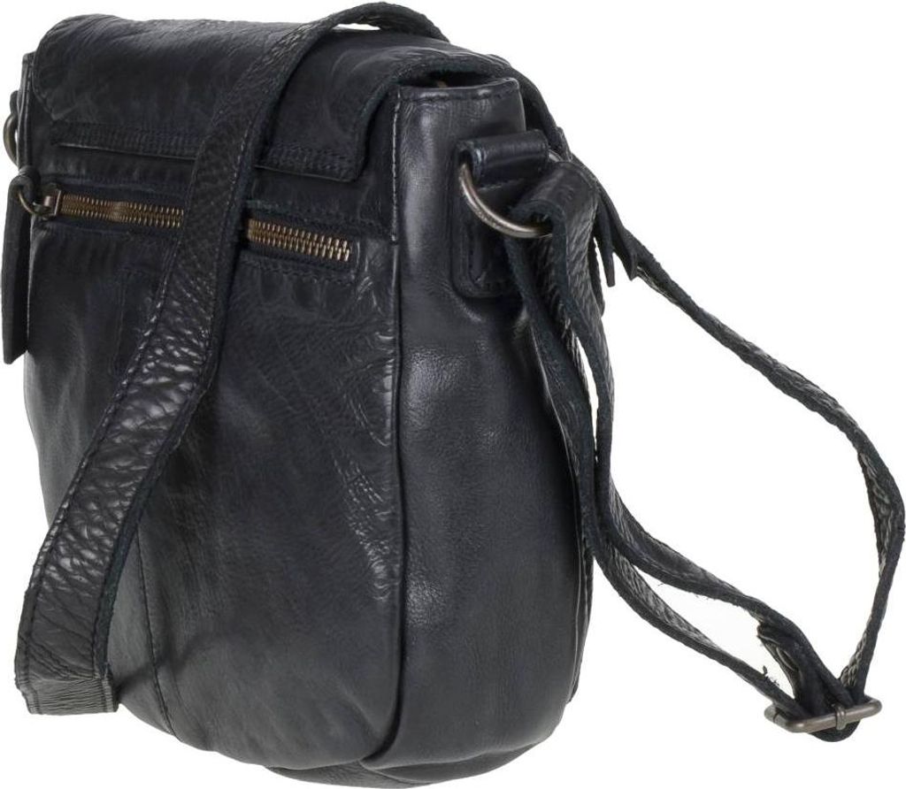 Bear Design Handtasche Damen Tasche Leder Schultertasche Cow Lavato schwarz CL32609-black