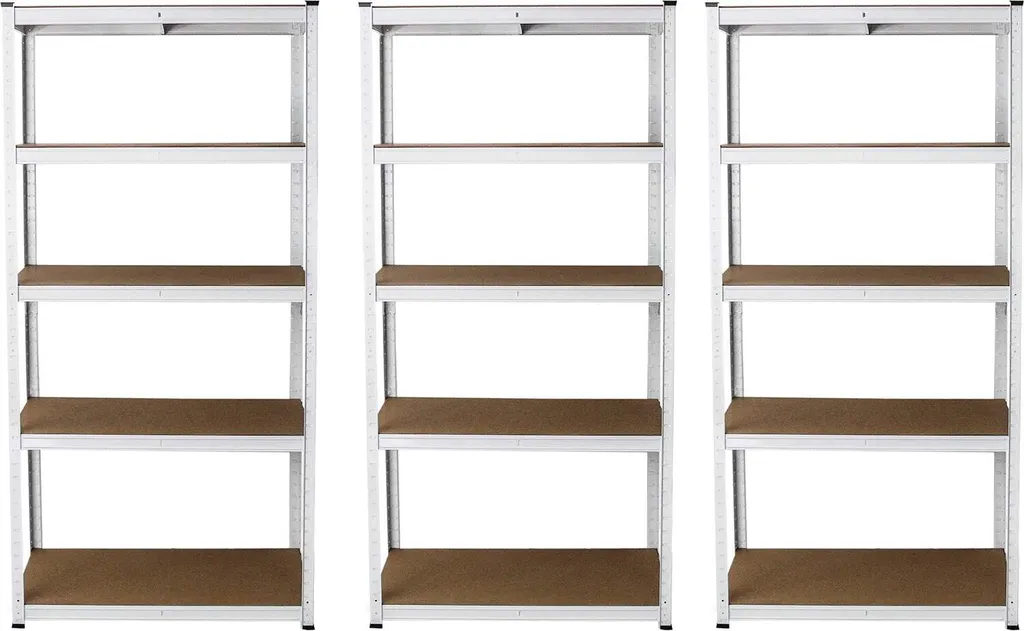 Lot de 3 E-Rax Rayonnage de Stockage Blanc sans Vis pour Garage