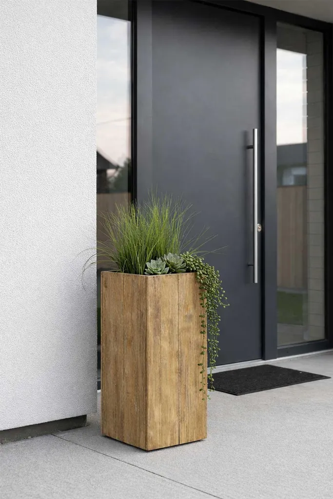 Bac à Plantes Stable et Robuste en Bois Brun pour Intérieur Moderne