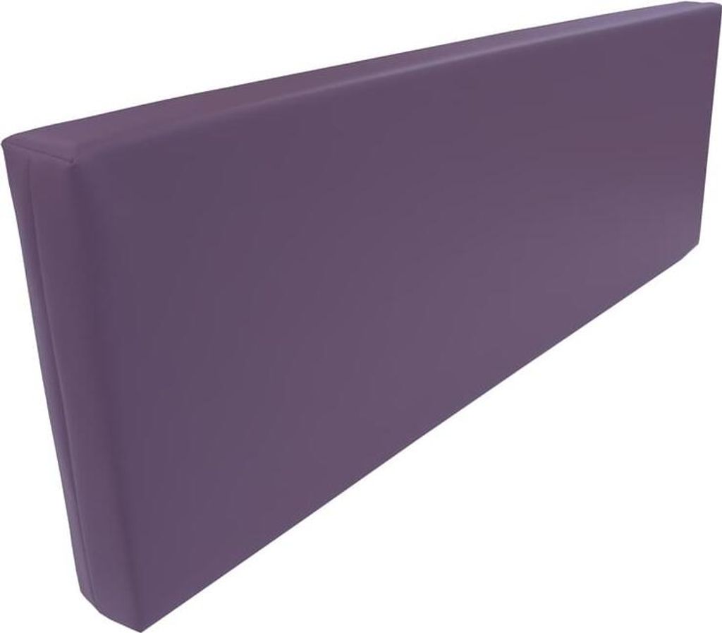 Rueckenlehne - Rueckenkissen für Palettenkissen (120x43x20/15 cm (Violett) MATRATZEN KISSEN Mit Kunstleder flammhemmend MVSS 302 - UV stabilisiert...