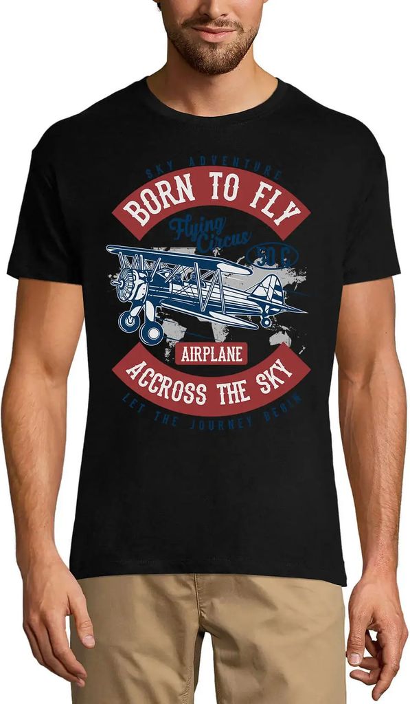 Herren Grafik T-Shirt Born to fly fliegender Zirkus - Flugzeug – Born To Fly Flying Circus - Airplane – Öko-Verantwortlich Vintage Jahrgang Ku...