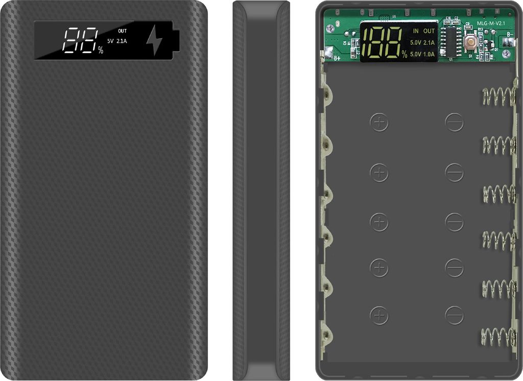 M6 Tragbarer Micro-USB-Typ-C-Leistungsbank-Hülle DIY18650 Produktbild 