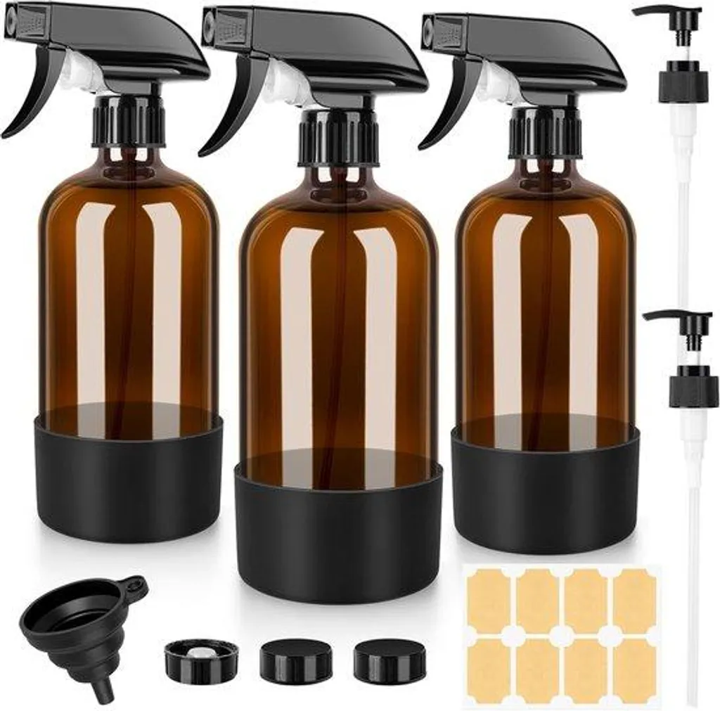 Vaporisateurs ambrés 480 ml anti-UV avec gâchette réglable - Lot de 3