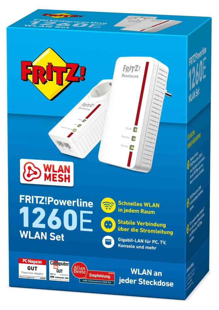 Powerline 1260E WLAN Set, 1200 Mbit/s, IEEE 802.11a, IEEE Produktbild 
