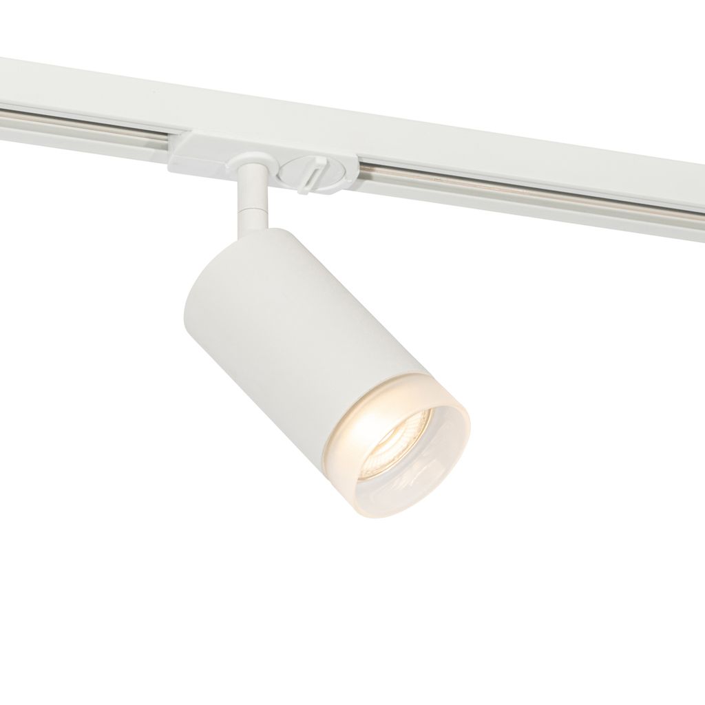 QAZQA - Modern Moderner Spot I Spotlight I Deckenspot I Deckenstrahler I Strahler I Lampe I Leuchte mit weißem Ring für 1-phasiges Schienensystem...