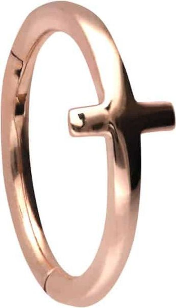 Ohrpiercing, Nasenpiercing, Septum Piercing Chirurgenstahl Segmentring Clicker KREUZ RoséGold Innendurchmesser: 10 mm