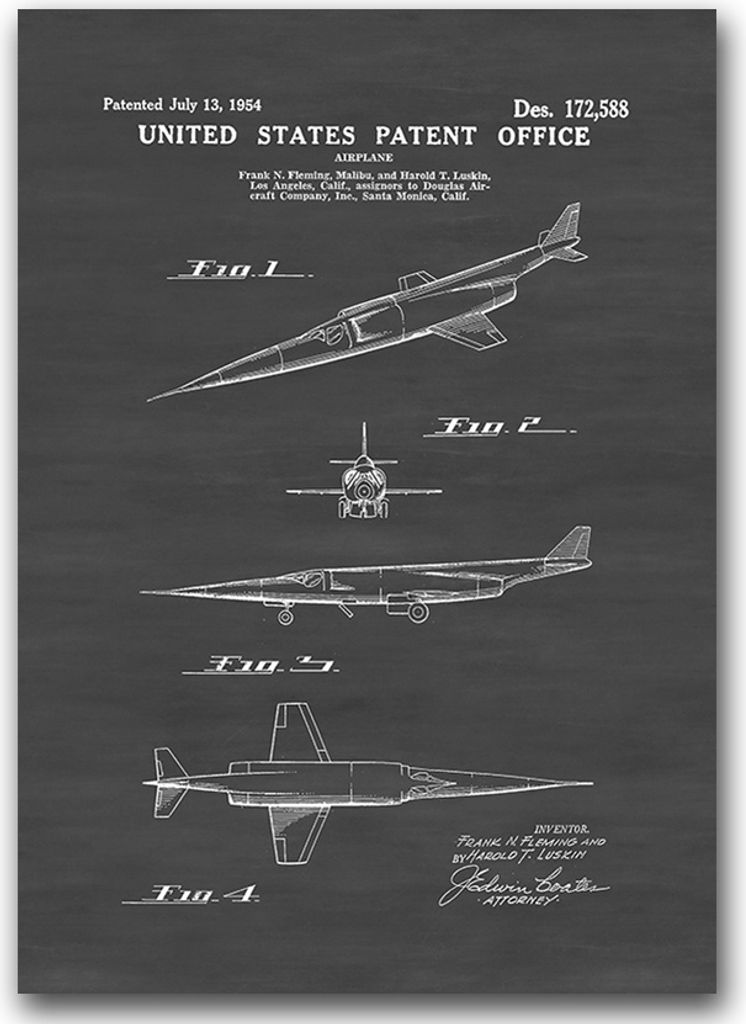 Poster - Canvas - Leinwand - 59,4 cm x 84,1 cm - Fotoposter - Leinwandkunst - Douglas Aircraft X- US-