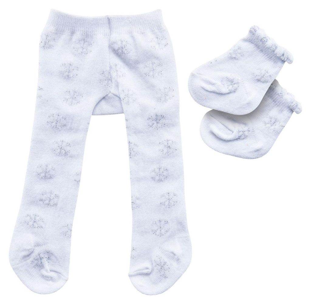 collants et chaussettes de poupée polyester blanc/argent Image du produit 