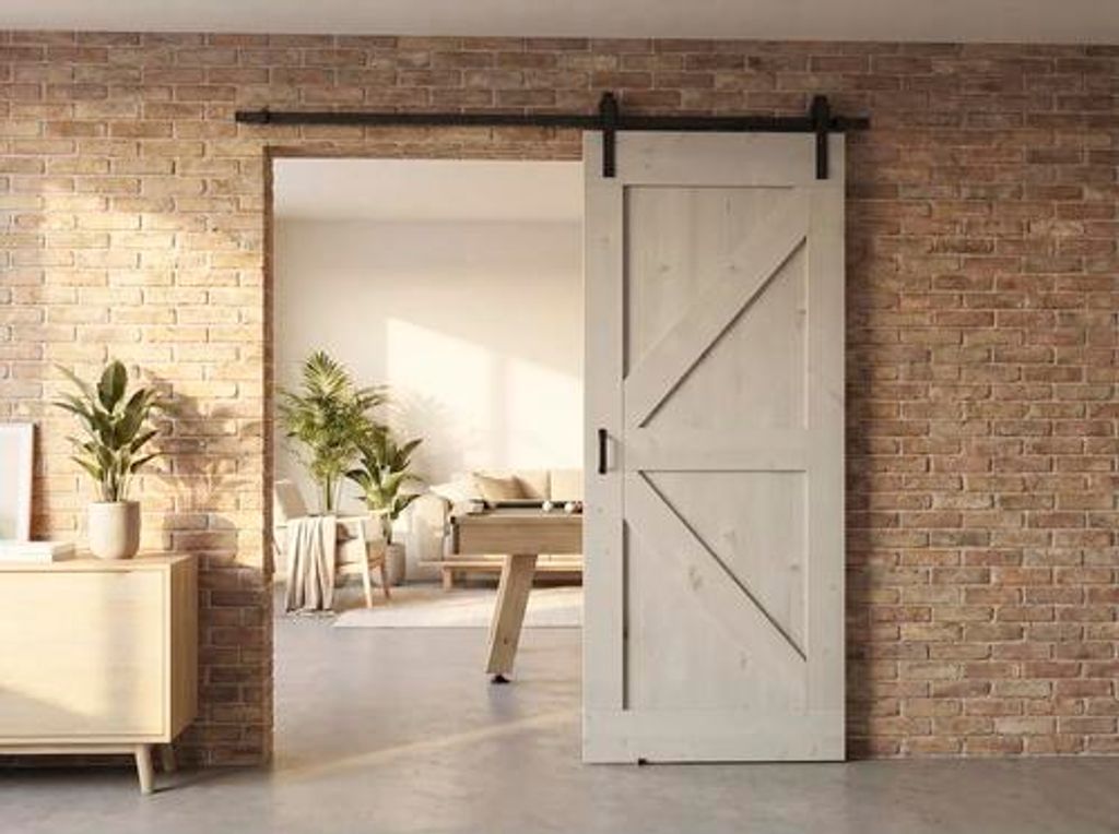 Pertura Schiebetür-Komplettset Yorick British Vintage grau 950x2150 mm inkl.Laufschiene mit Rolle,Griff-Set