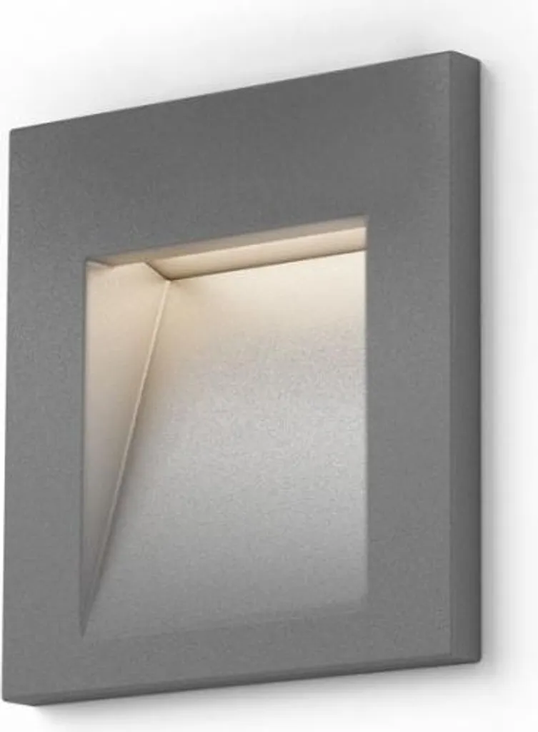 Lampada Incasso TESS SQ LED 3W 3000K Grigio Argento - Design Minimal