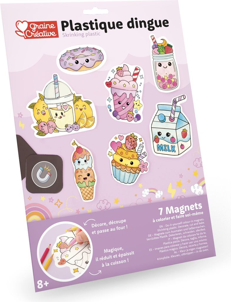 Graine Schrumpffolien-Set mit Kawaii-Magneten