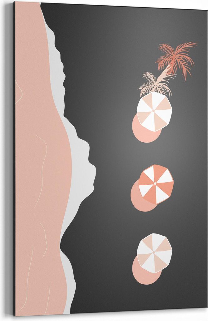 DEQORI Kreidetafel 60x90 cm 'Küstenruhe in Rosa' Tafel Wandtafel Schreibtafel