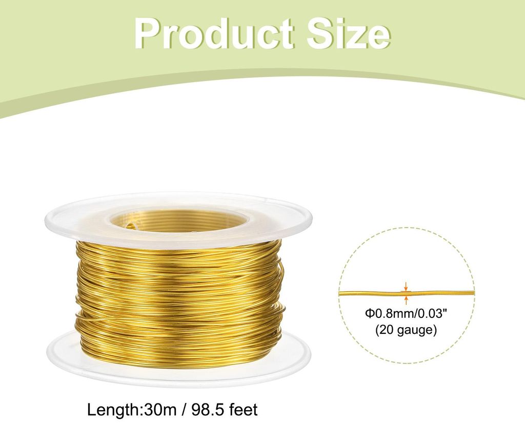 20 Gauge Basteldraht Aluminiumdraht 0,8mm x 30m (D x L) Flexibler Biegsamer Aludrahter Metall Schmuckdraht Blumendraht fš¹r Schmuckherstellung Mo...