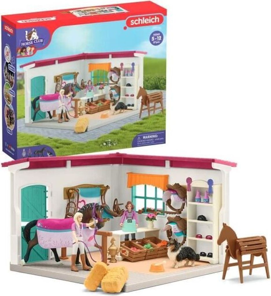 Schleich Pferde Boutique, Spielset mit 67 Teilen, Inklusive 1 Schleich Pferd, Figurenset, Horse Club, 42568