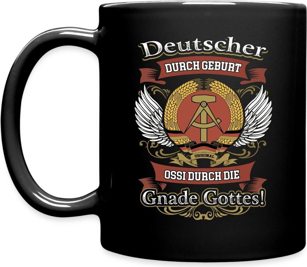 Spreadshirt Deutscher Durch Geburt Ossi Durch Tasse Einfarbig, One size, Schwarz