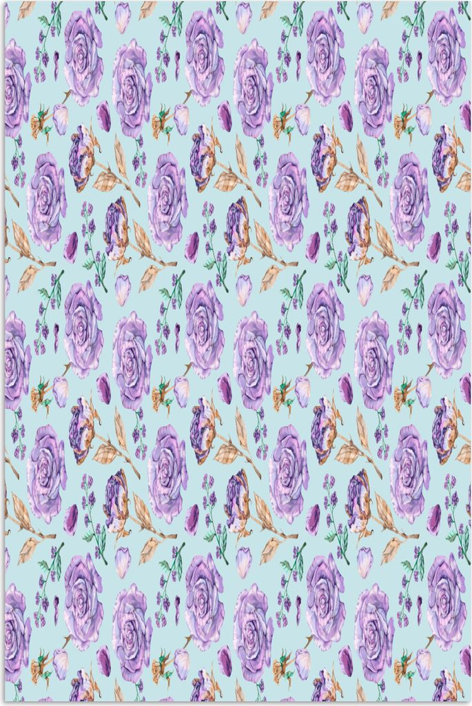 MuchoWow Poster Blumen - Rosen - Flieder 60x90 cm - Wanddekoration