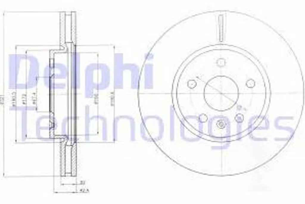 Disque de frein DELPHI BG4189C OE 13501308 pour Opel Zafira et Astra J