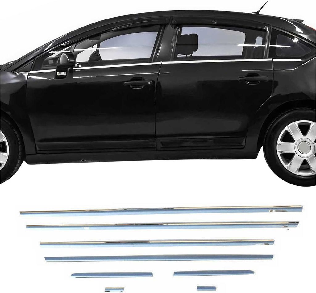 Fensterleisten Zierleisten für Citroen C4 Schrägheck 2004-2010 Edelstahl 8tlg