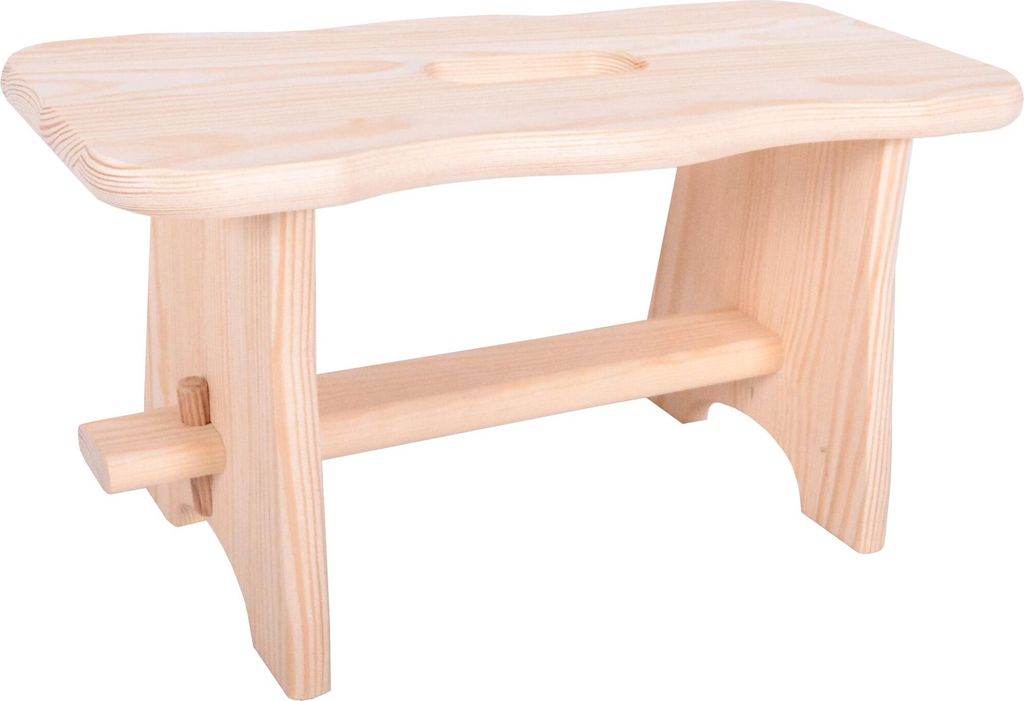 Hocker aus Holz TIROLO, 21 cm hoch, 40 cm breit, 19 cm tief, bis 100 kg belastbar