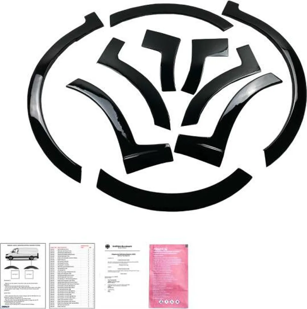 Kit de protection de passage de roue VW Caddy 6 - 8 pièces Noir Laqué