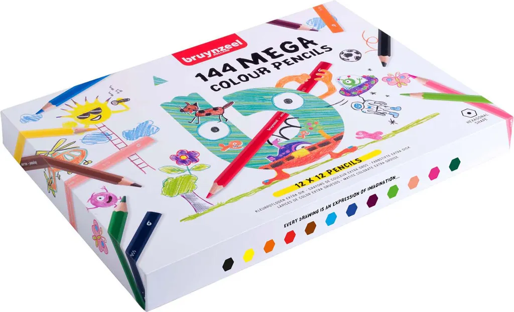 Bruynzeel Mega Set 12 Matite Colorate - Fornitura Alta Qualità Disegno