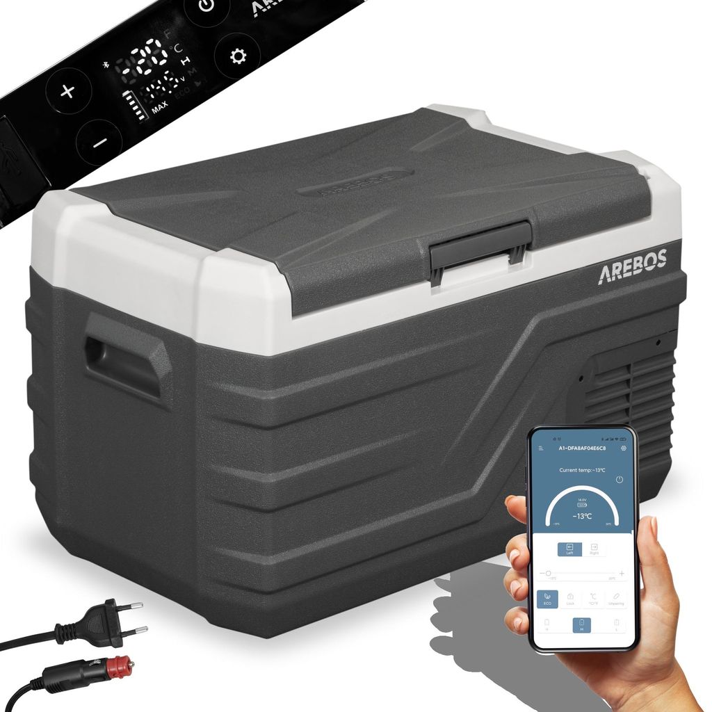 AREBOS 26L compressor koelbox | tot -20°C | 12/24V & 230V Productafbeelding 