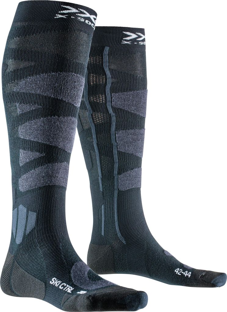 X-Socks Ski Control 4.0 Advanced Ski Socks für Fortgeschrittene und Anfänger, mit Hi-Tech-Garnen für verbesserte Leistung und Sicherheit - Schwa...