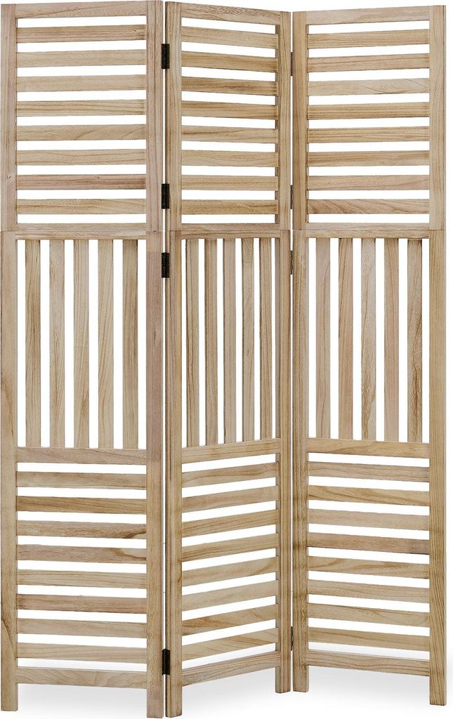 Paravent Séparateur de Pièce 3 Parties Cloison en Bois Image du produit 