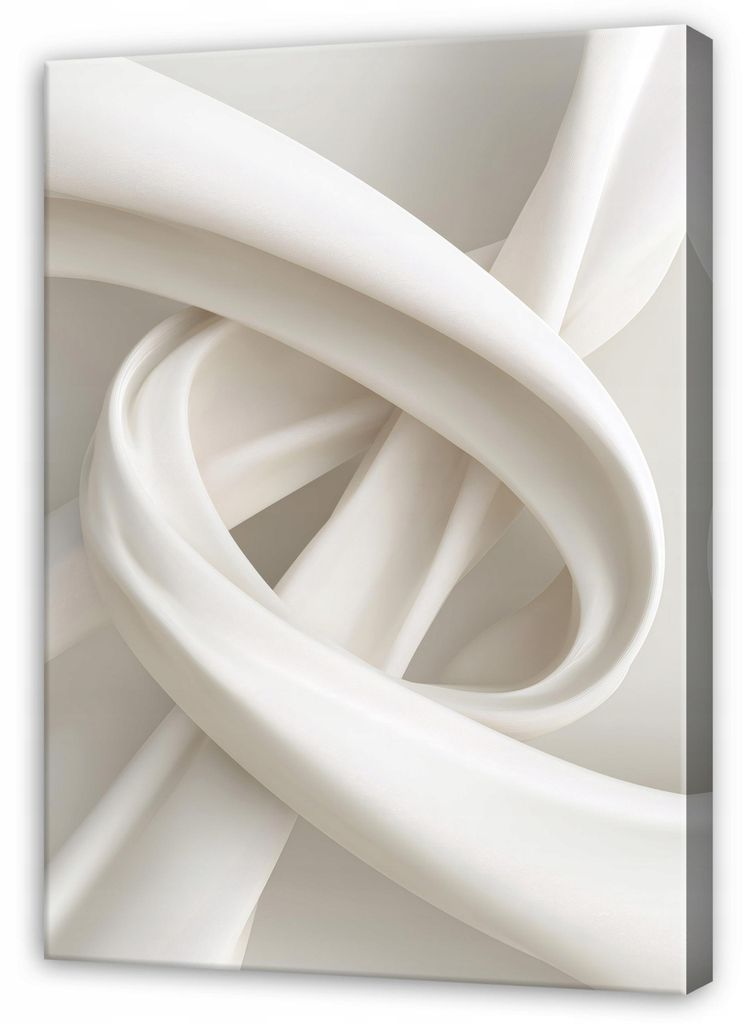 Leinwandbild Abstrakt 3D Geometrisch - 40x60 cm - Wandbilder Wohnzimmer Schlafzimmer - Leinwand Leinwandbild Beige - SPP16474O4