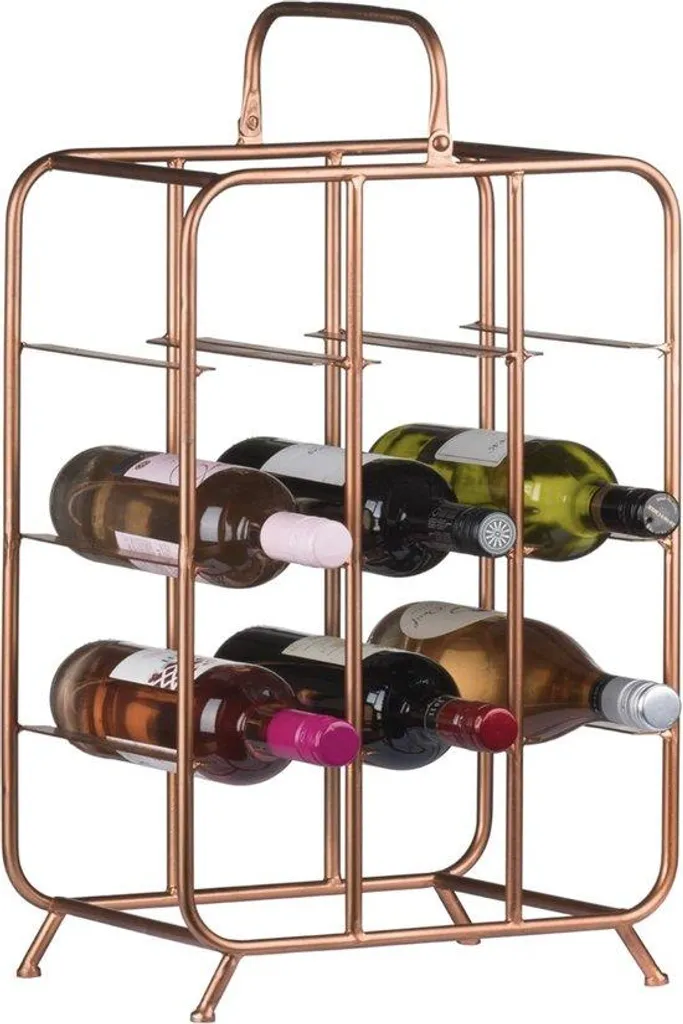Casier à vin cuivre pour salon - Support 9 bouteilles spécial Prosecco