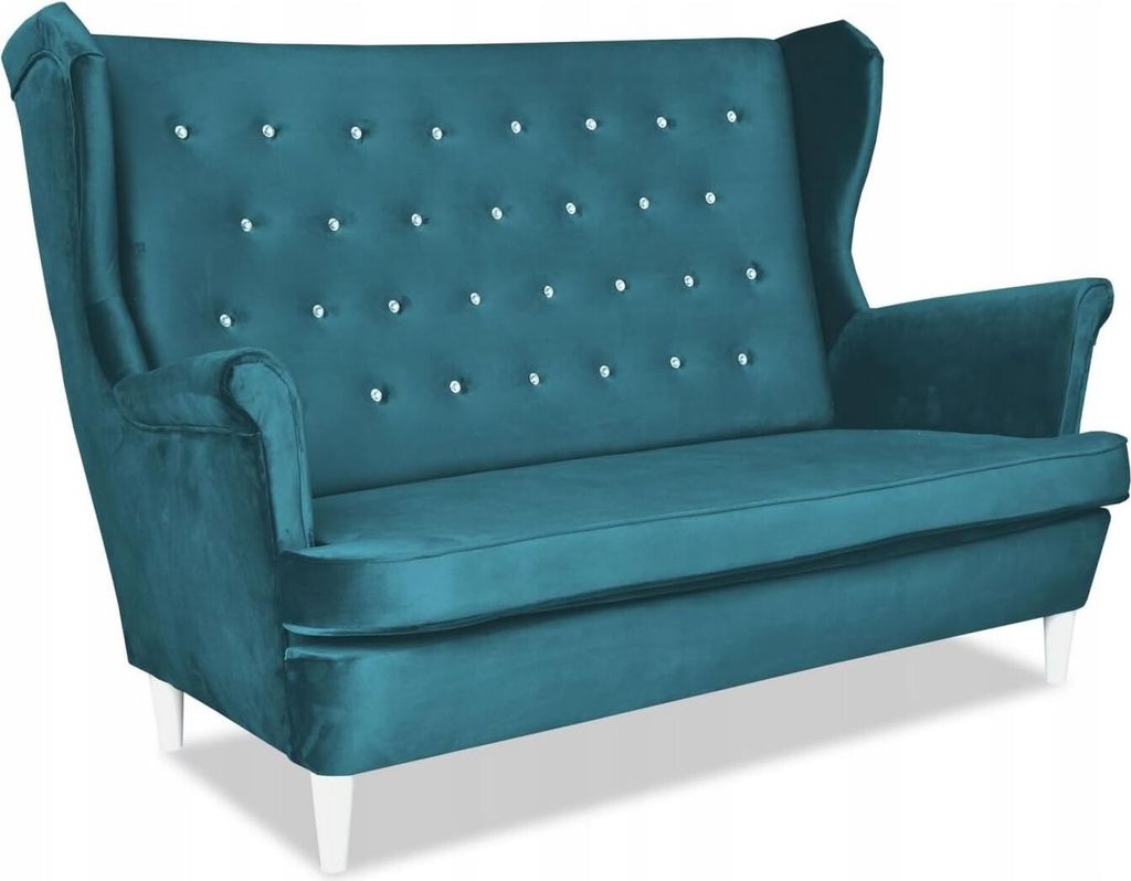 Family Meble Sofa Diana 2-Sitzer Sofa Couch Zierpolsterung Freistehendes Lounge Sofa Bequem zum Entspannen Für Wohnzimmer Wartezimmer Büro (ROYAL...