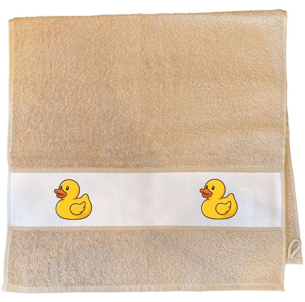 Huuraa Handtuch Quietscheente Gummiente Badeente 50x100cm Sand Baumwolle Handtuch Geschenkidee
