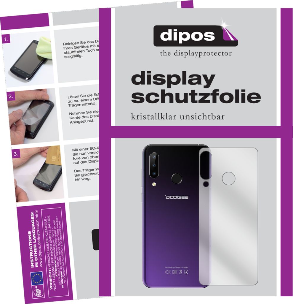 5x Schutzfolie für Doogee N20 Rückseite klar Displayschutzfolie Folie Display Schutz dipos