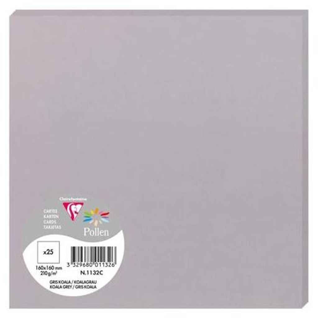 Clairefontaine Karte Pollen 160x160 210g koalagrau