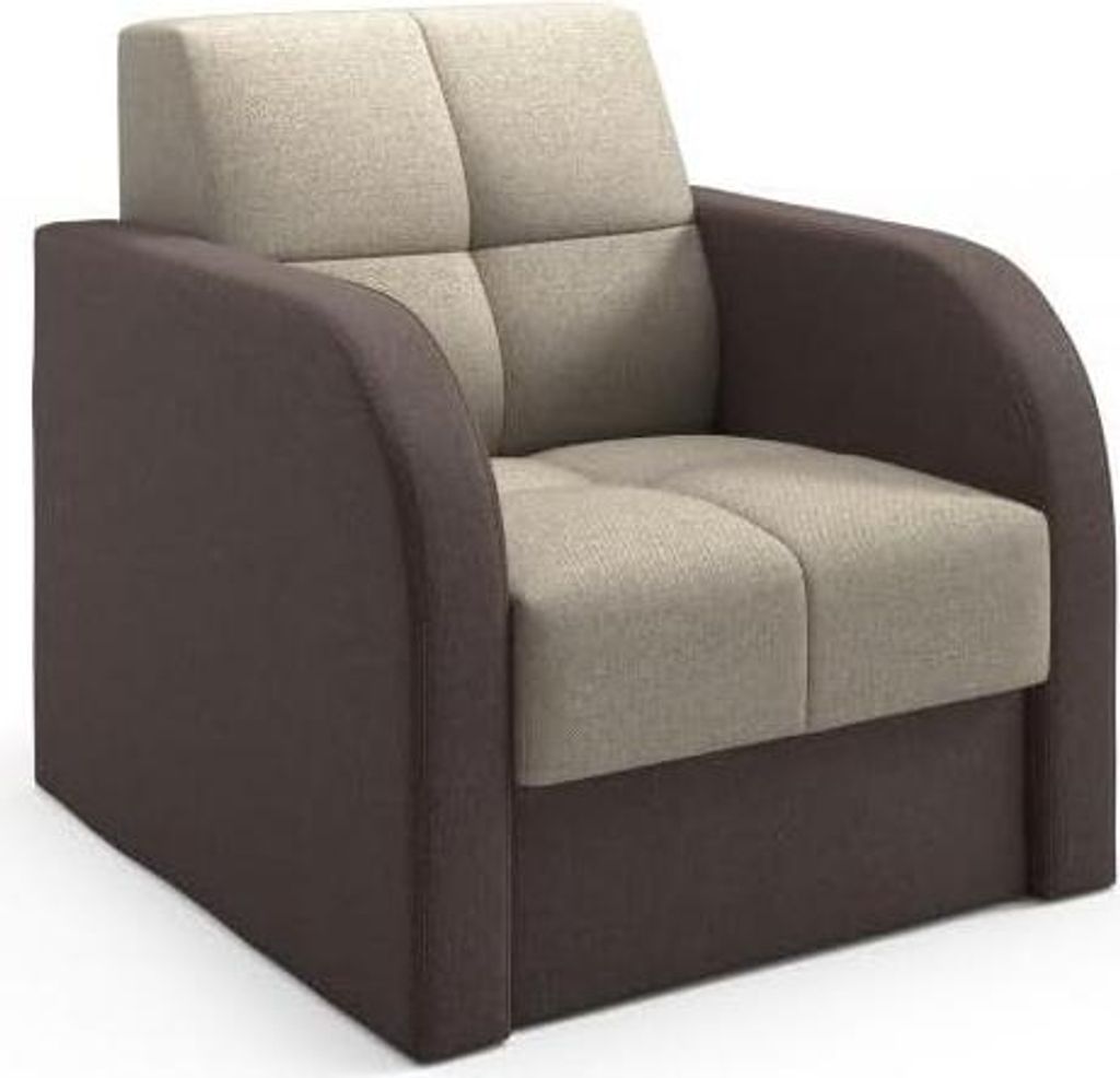 LIKMA Sessel Togo Dunkelbeige Braun 78x85x85 cm Relaxsessel mit Armlehnen Komplett Montiert für Wohnzimmer und Hotel