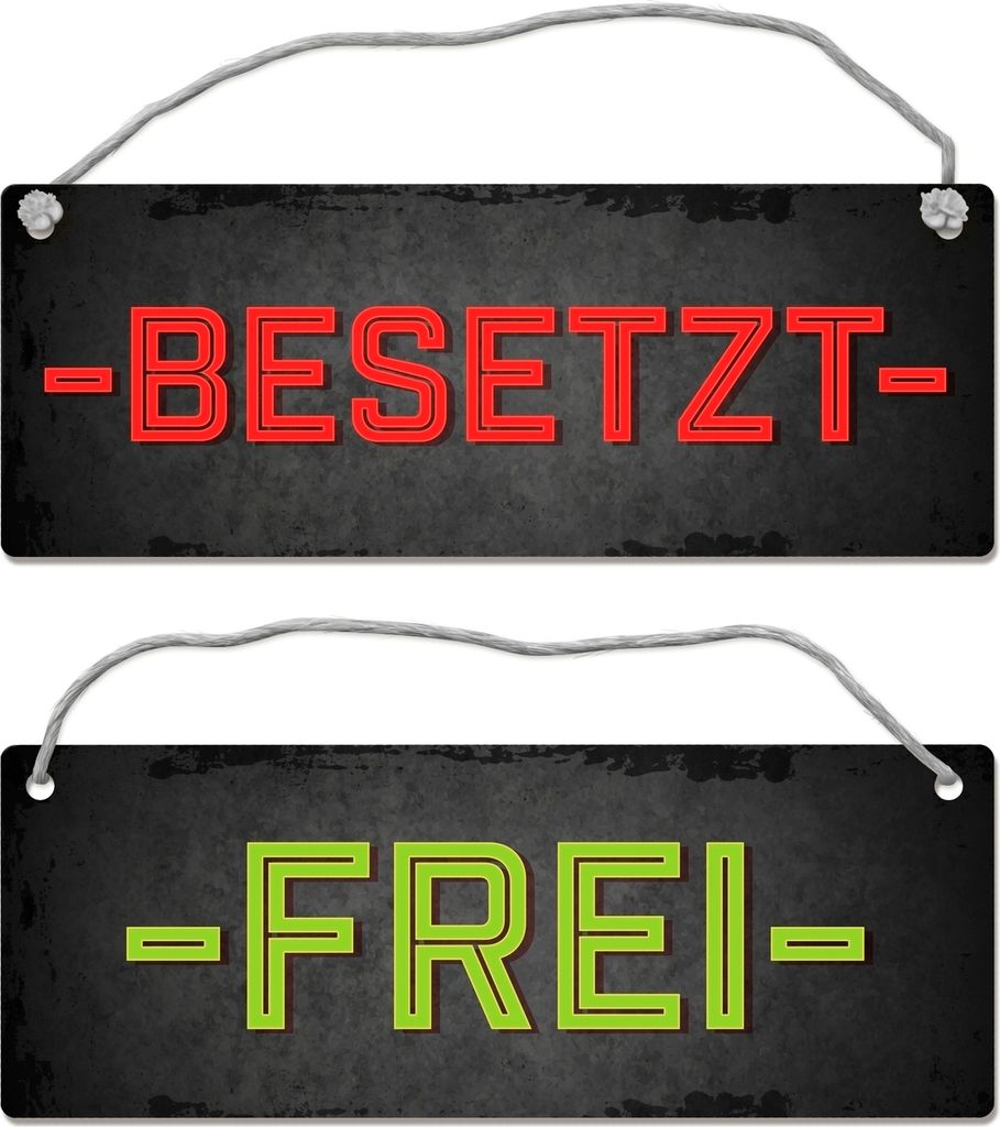 Besetzt - Frei Wendeschild mit Kordel Schild Türschild Türhänger Wendeschild