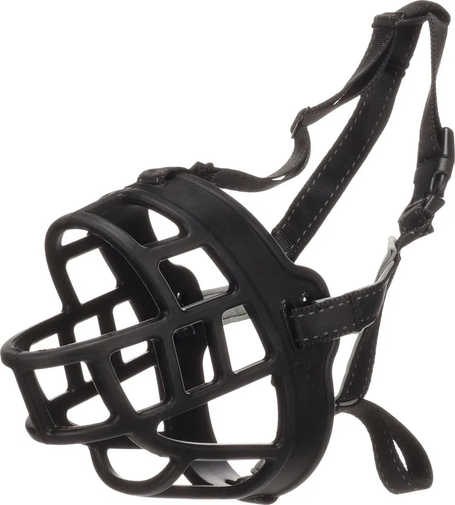 Muselière Anti-Morsure Flamingo Benzo Noire 12cm - Finis les Risques