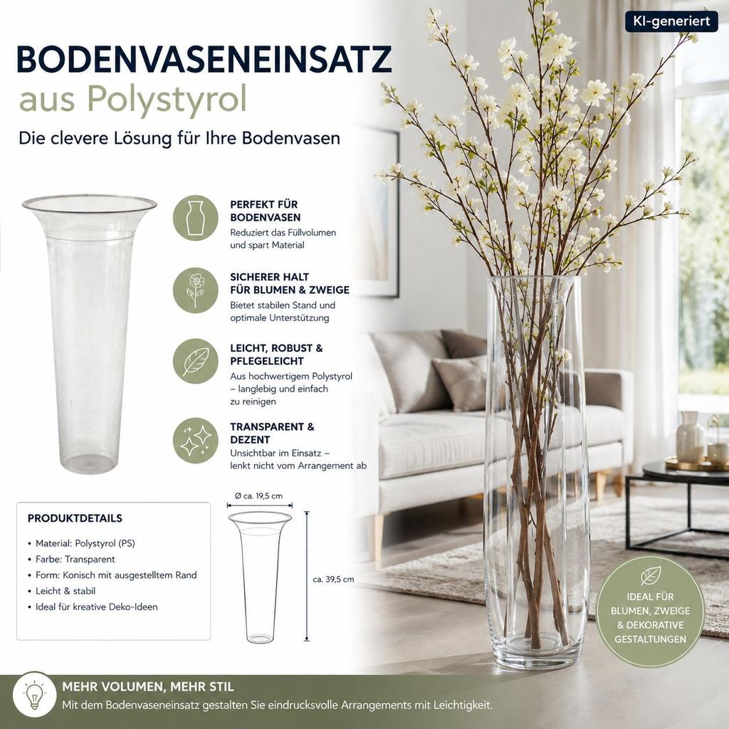 Testrut Bodenvaseneinsatz Kunststoff 32 cm S/L Vasen