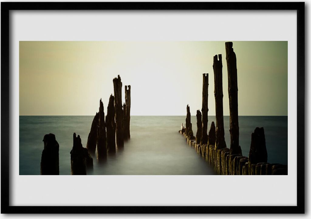 Bild 100x70 MDF-Rahmen Wandkunst Meer, Sonne, Landschaft