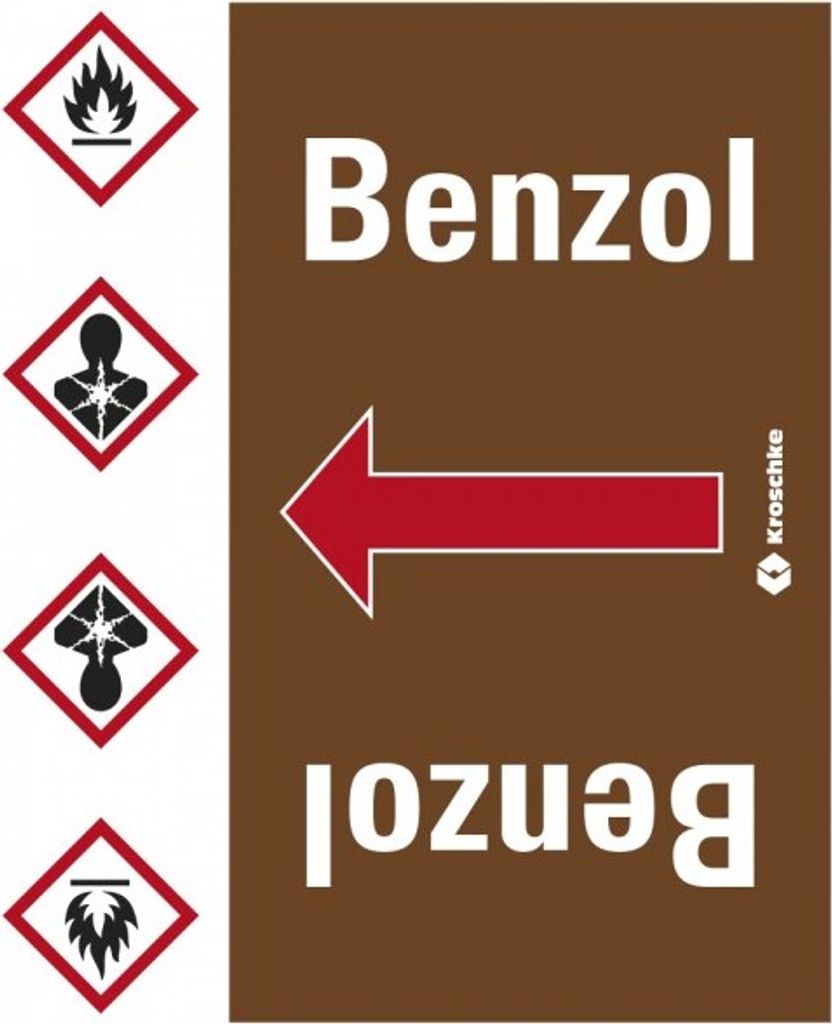 Dreifke Rohrleitungsband Benzol, praxisbewährt, ab Ø 50mm, braun/weiß, 33m/R...